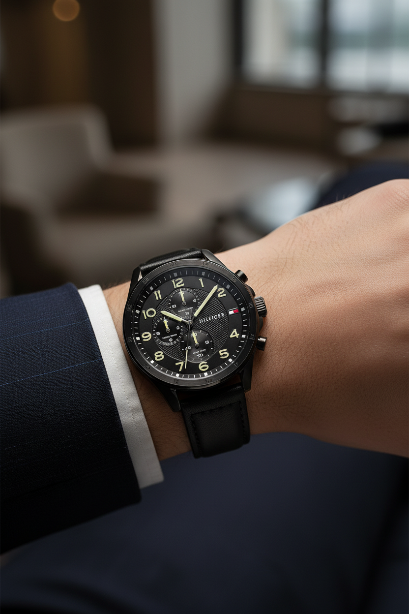 Tommy Hilfiger 1792004 Axel 45 mm Negro Piel