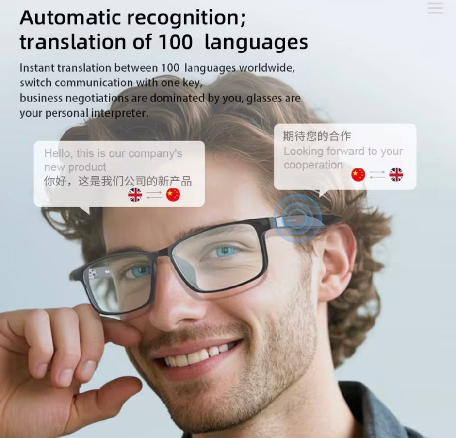 Gafas Inteligentes Maxtop con Bluetooth, Control Táctil, Control de Cámara del Móvil y Lentes UV/Anti-Luz Azul