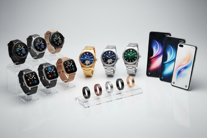 una coleccion donde haya smartwaches, relojes premium, smart ring, smartphone